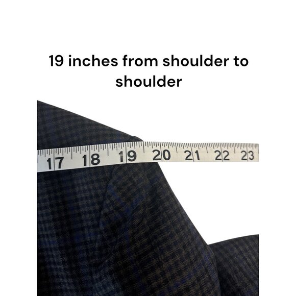 Ermenegildo Zegna Mens Brown Plaid Wool Blazer Jacket Size 46R Made In Spain - Picture 11 of 15